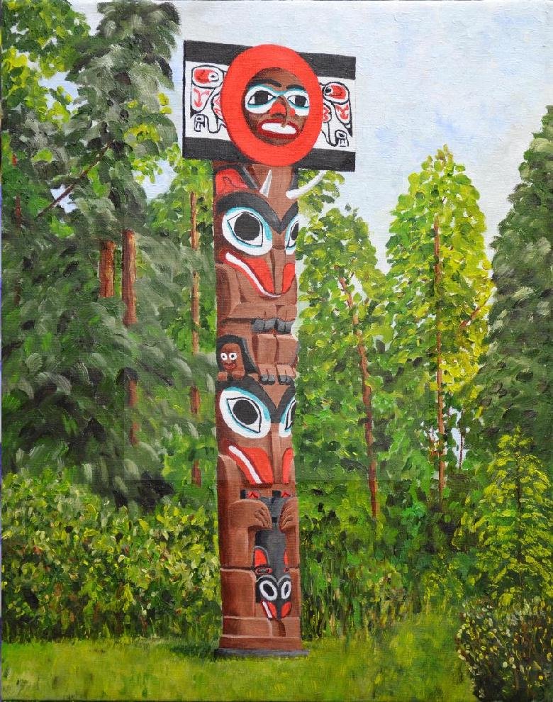 Chief Skedan's Pole in  Stanley Park
16 x 20 - Totems