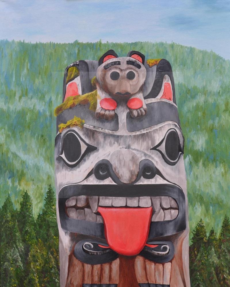 Grizzlie and Cub in Alaska
24 x 30 - Totems